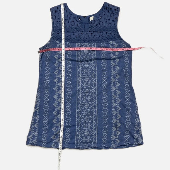 Bob Timberlake Women’s Sleeveless top Aztec Print Size Small Blue White - Picture 9 of 10
